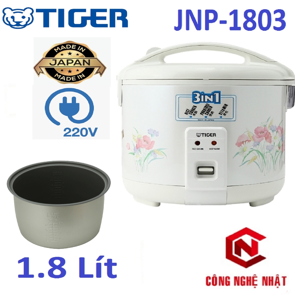 Nồi cơm điện tử nắp gài TIGER JNP-1803 hàng chính hãng TIGER MADE IN JAPAN mới 100%