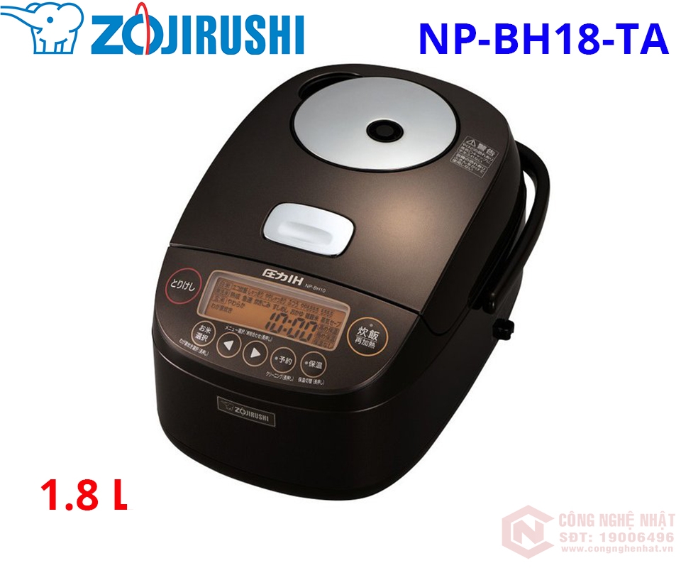 Nồi cơm cao tần áp suất IH 1.8 Lít Zojirushi NP-BH18-TA