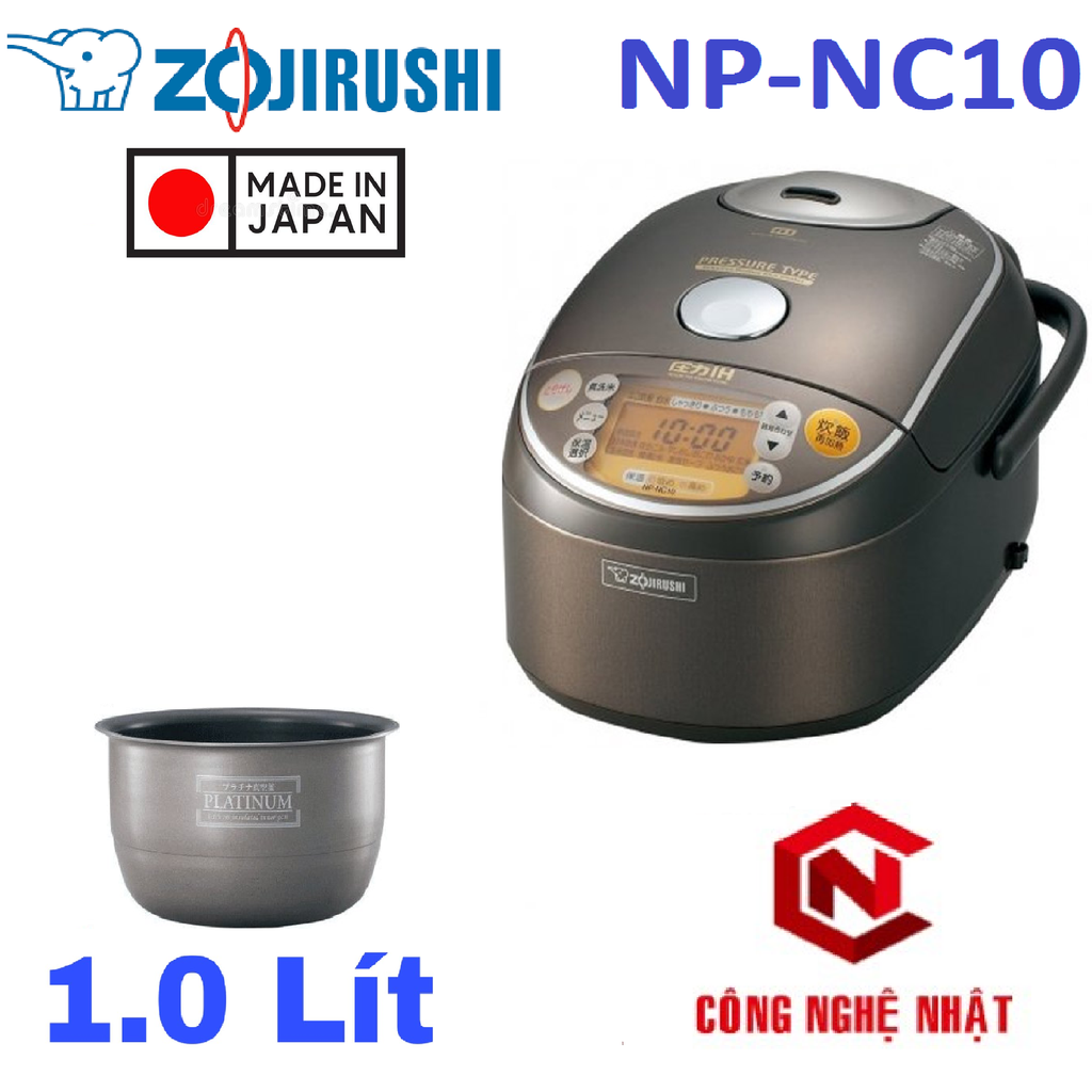 Nồi cơm cao tần áp suất sử dụng công nghệ AI chính hãng Zojirushi NP-NC10 1.0L Made in Japan model 2011