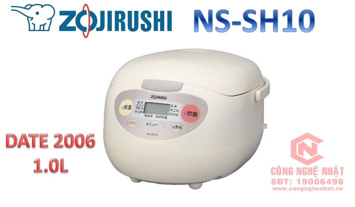 Nồi cơm điện mâm nhiệt hiệu Zojirushi NS-SH10 2006 dung tích 1.0L màu trắng sữa nội địa Nhật