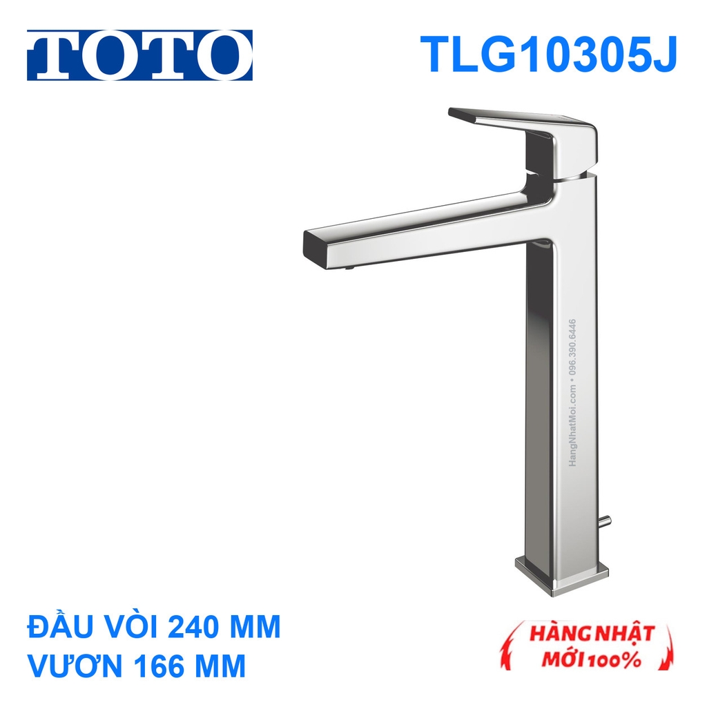 Vòi lavabo TOTO TLG10305J GB thân cao, đầu xả240mm và tầm vươn166mm