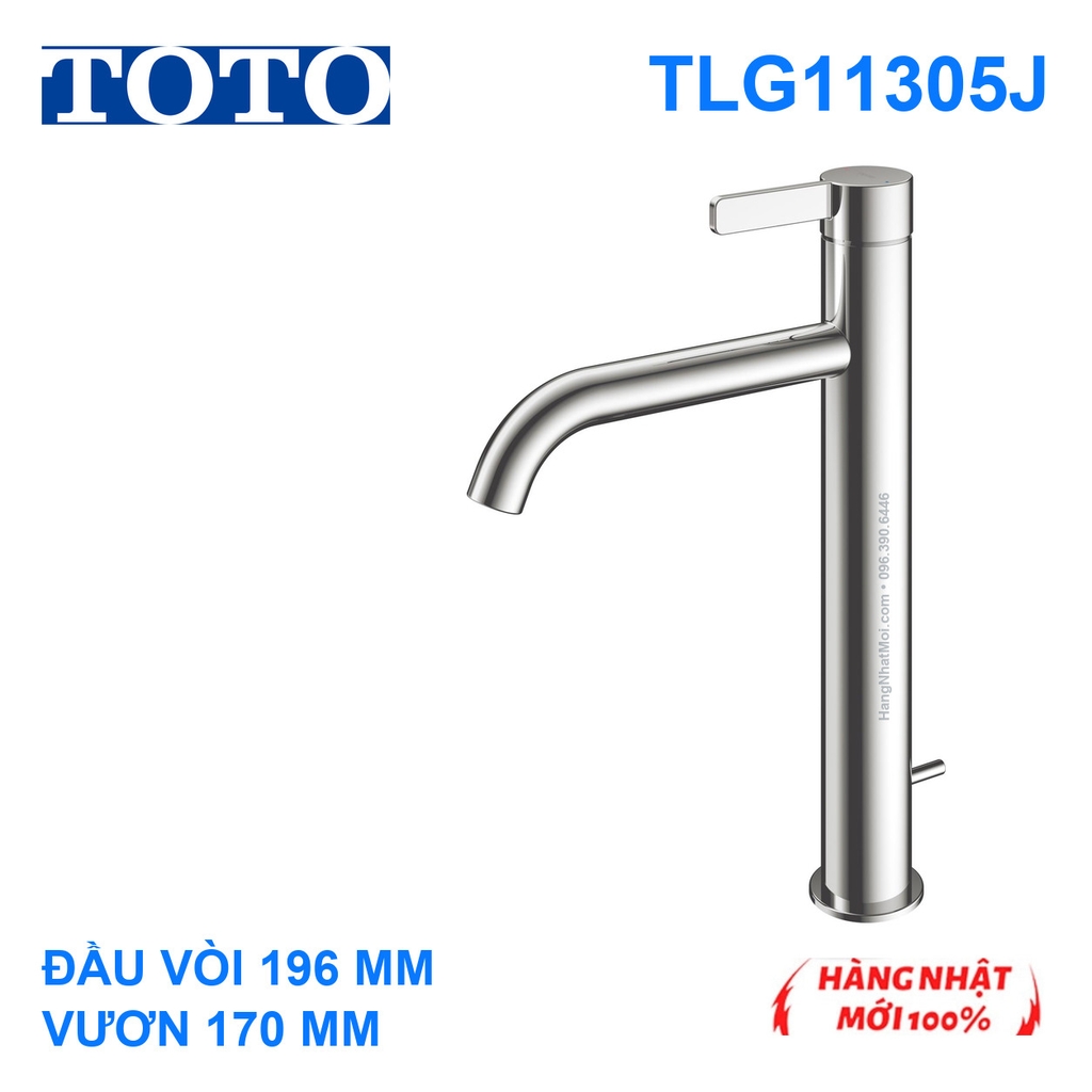 Vòi lavabo TOTO TLG11305J GF thân cao, đầu xả196mm và tầm vươn170mm