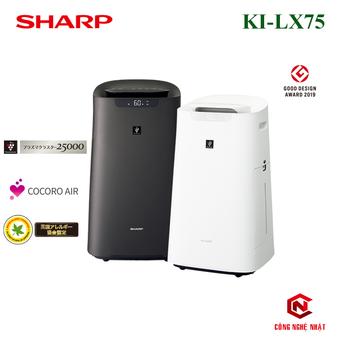 Máy Lọc Không Khí SHARP KI-LX75 Bù Ẩm Nội địa Nhật Mới 100%