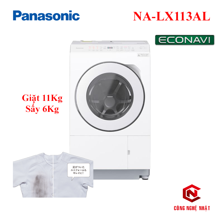 Máy Giặt Panasonic NA-LX113AL Nội địa Nhật - Lồng Ngang - Giặt 11Kg Sấy 6Kg