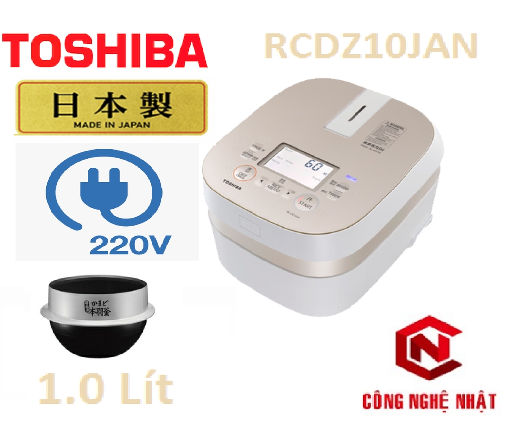 NỒI CƠM ĐIỆN CAO TẦN IH TOSHIBA RC-DZ10J NỒI DÀY 7MM MADE IN JAPAN MỚI 100%