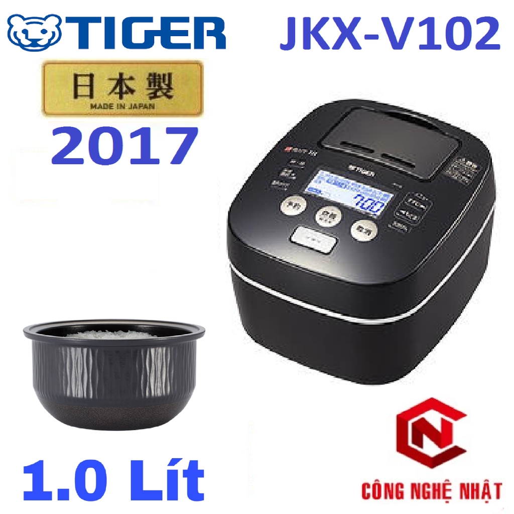 Nồi cơm điện cao tần áp suất 2Bi - XOONG GỐM chính hãng Tiger JKX-V102 VIP 1.0L MADE IN JAPAN 2nd mới 98%