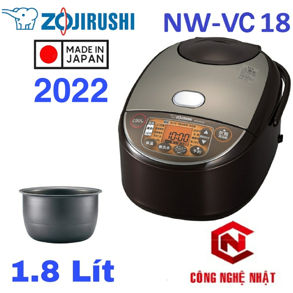 Nồi cơm điện cao tần IH Zojirushi NW-VC18-TA 1.8 Lít.  Mới 100% Made in japan
