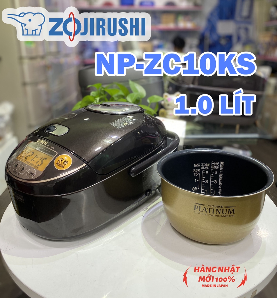 Nồi cơm điện Cao tần IH Áp suất Zojirushi NP-ZC10KS Xoong Platinum - Mới 95%