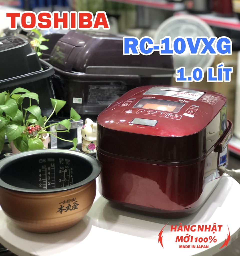 Nồi cơm điện Cao tần IH Áp suất Hút chân không Toshiba RC-10VXG Hàng 95% Nội địa Nhật