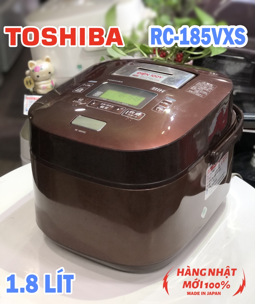 Nồi cơm điện Cao tần Áp suất Hút chân không Xoong chuông Toshiba RC-185VXS mới 95%
