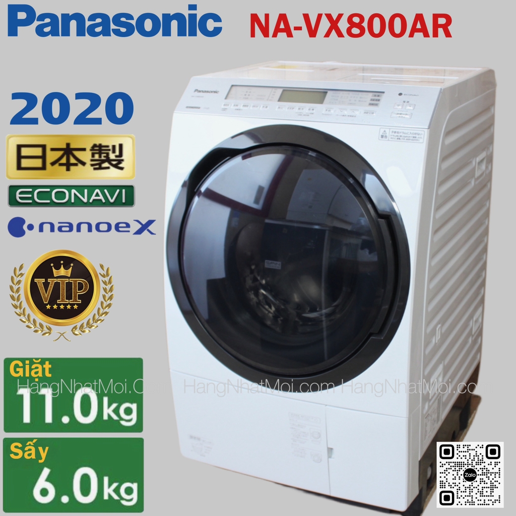 Máy giặt Sấy cửa trước Panasonic NA-VX800AR Giặt 11KG Sấy 6kg nội địa Nhật Bản