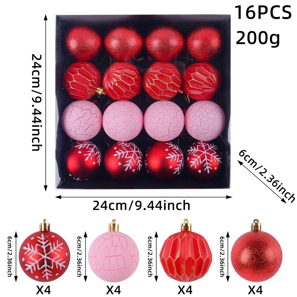 Set 16 châu 60mm Tông Hồng Đỏ