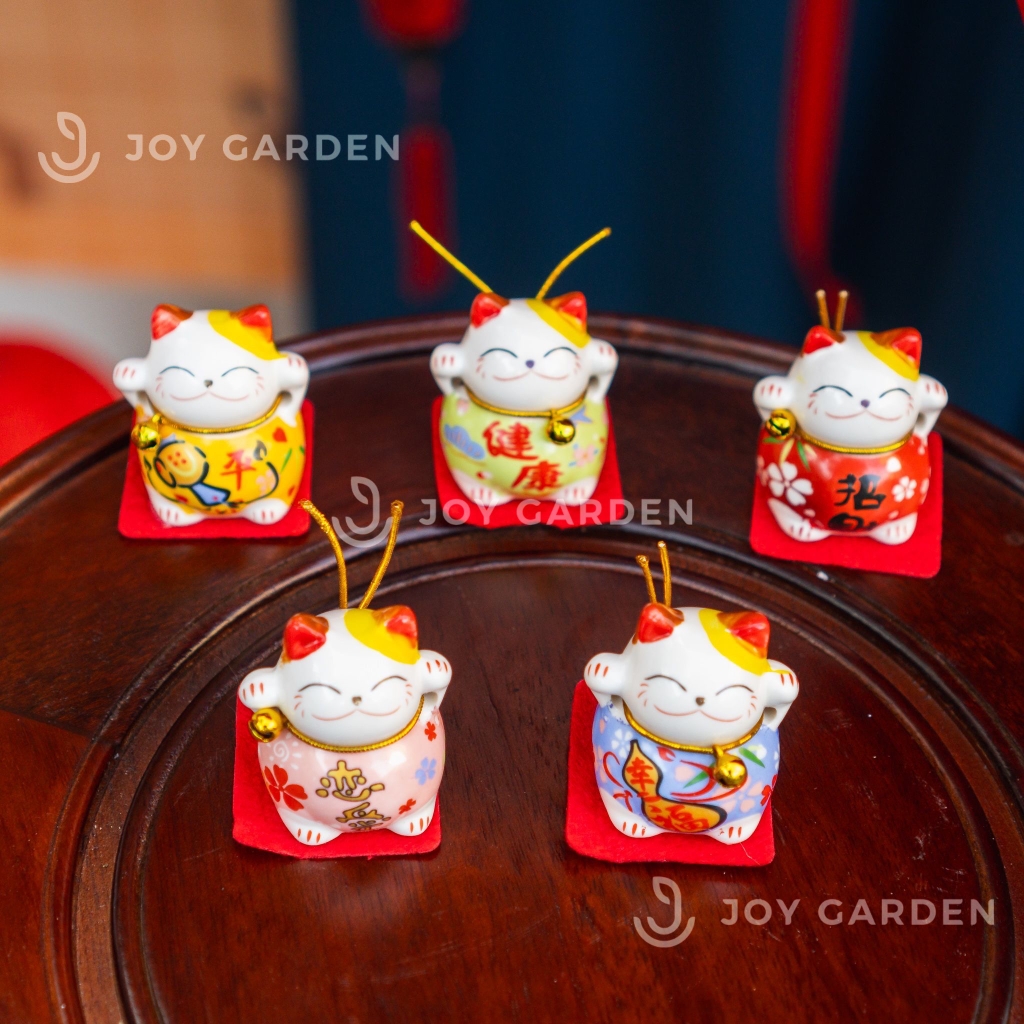 Mèo Sứ Chiêu Tài [size 4x4cm]