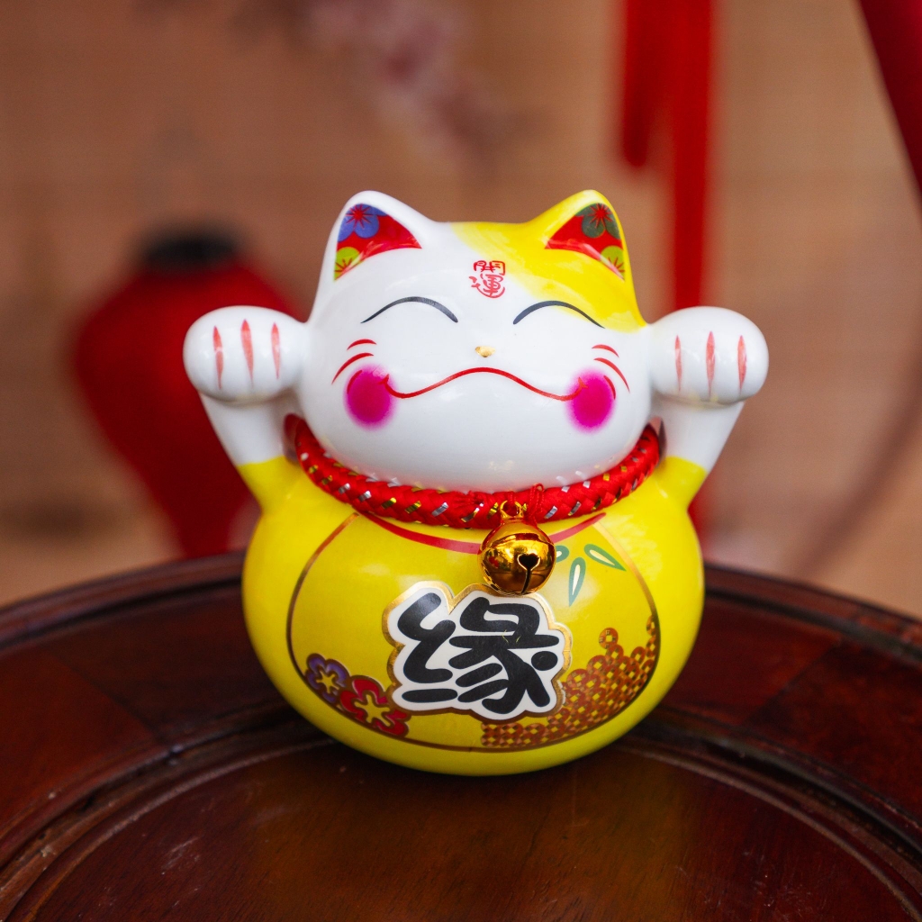 Mèo Sứ Chiêu Tài [size 10x8cm]