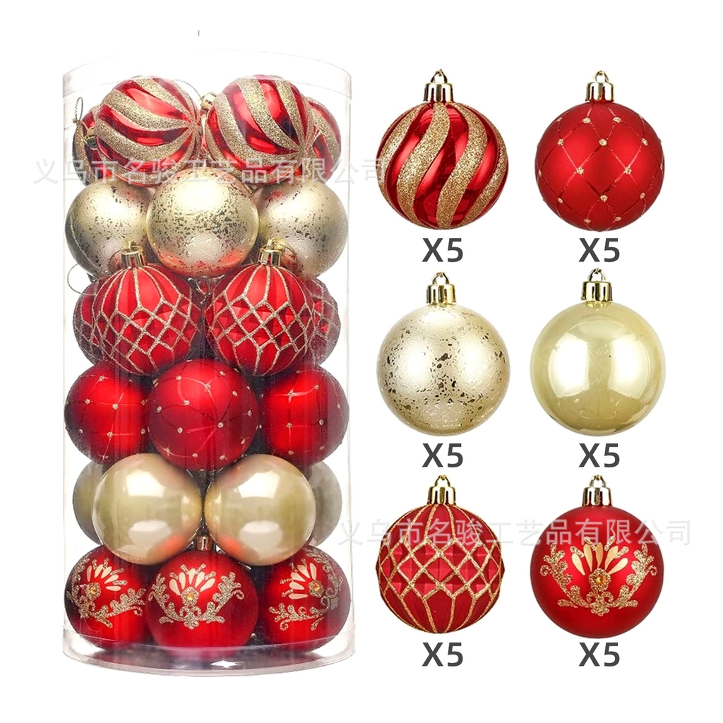 Set 30 Châu 60mm [30pcs Christmas Ball Ornaments 60mm]