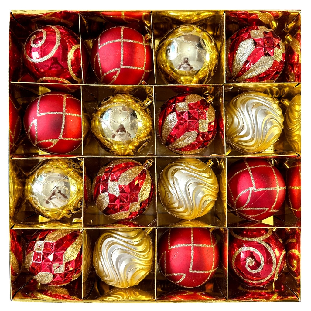 Set 16 Châu 80mm [16pcs Christmas Ball Ornaments 80mm]