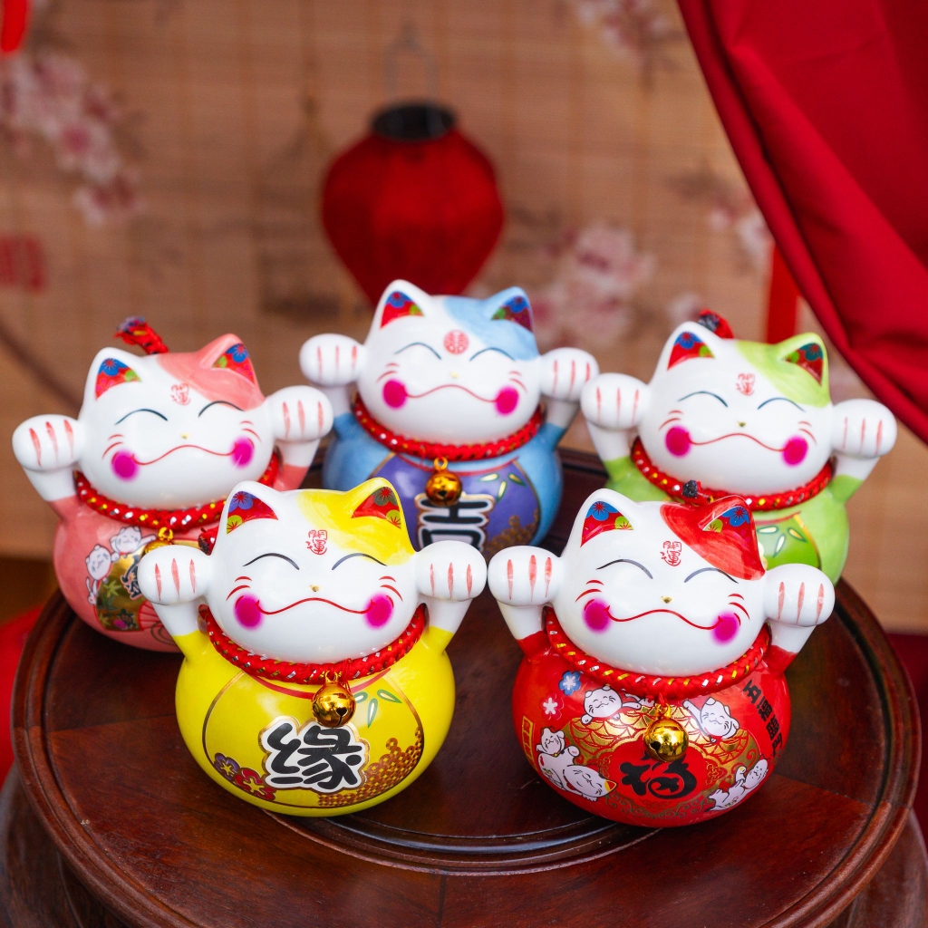 Mèo Sứ Chiêu Tài [size 10x8cm]