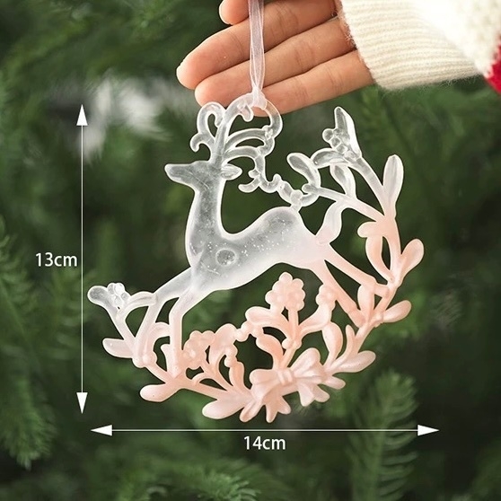 Đồ treo cây thông Tông Trắng Hồng sang trọng