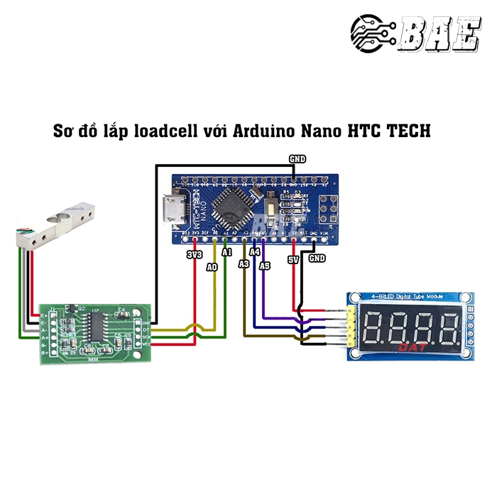 Mạch chuyển đổi ADC 24-bit HX711 cho Loadcell - BAE chính hãng - BAE ...