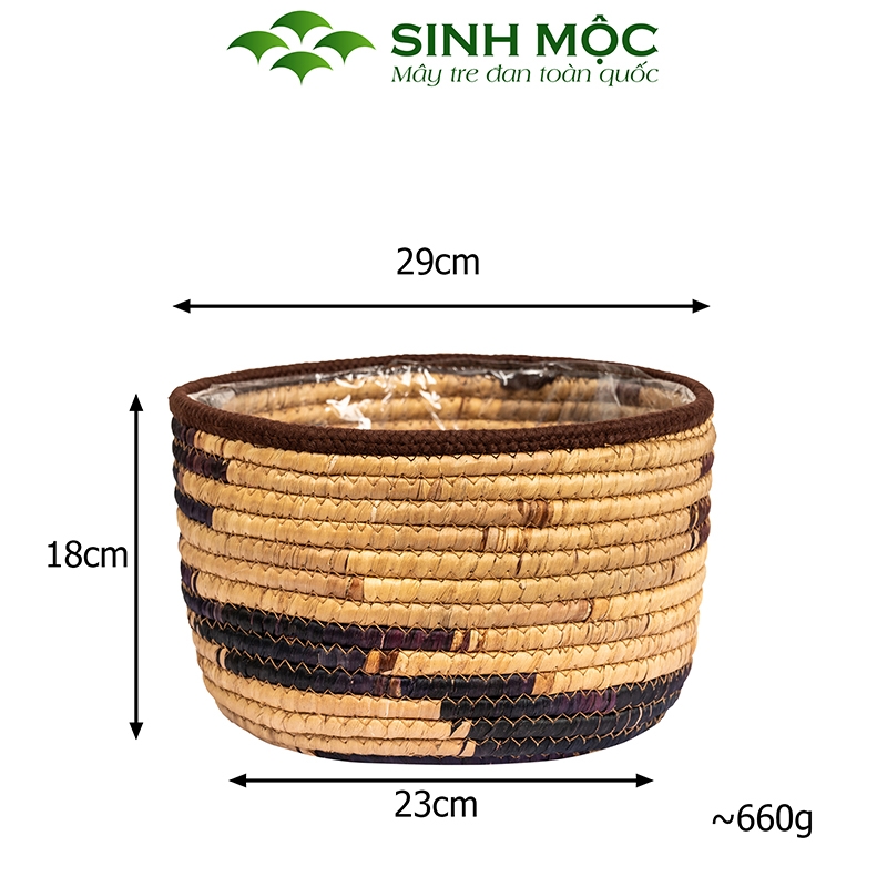 Chậu cây lục bình, chậu cây trang trí, giỏ lục bình, chậu cây để bàn, decor chụp ảnh Sinh Mộc - M1022