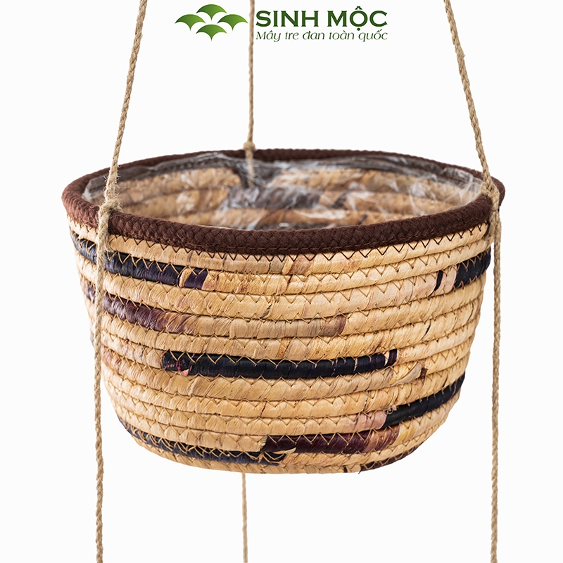 Chậu cây trang trí 2 tầng, giỏ lục bình trồng cây, decor studio - M1010