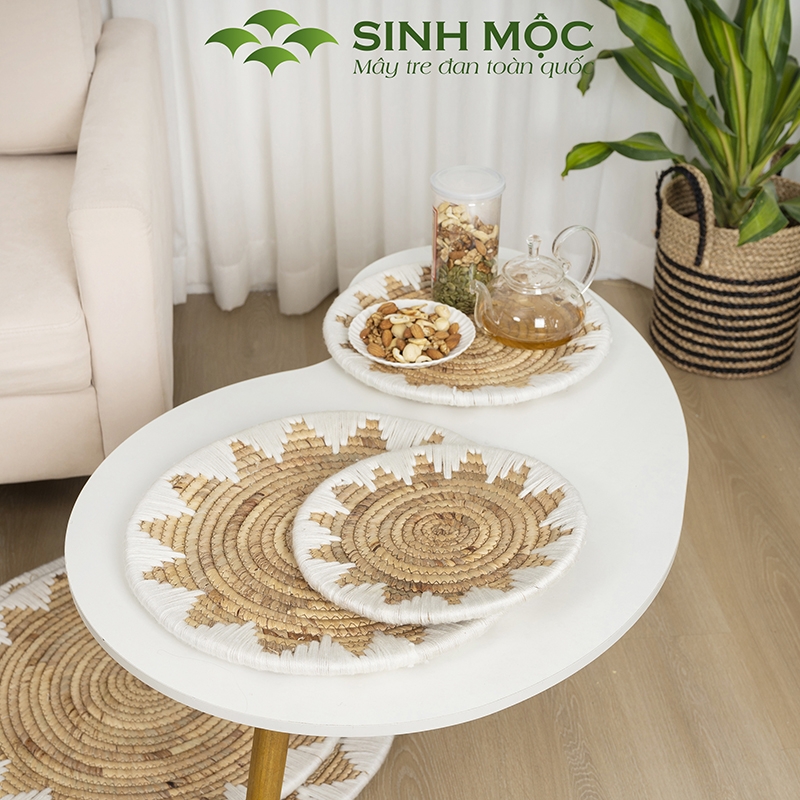 Đĩa lục bình, Decor lục bình, decor treo tường, decor trang trí phòng khách Sinh Mộc - M2007
