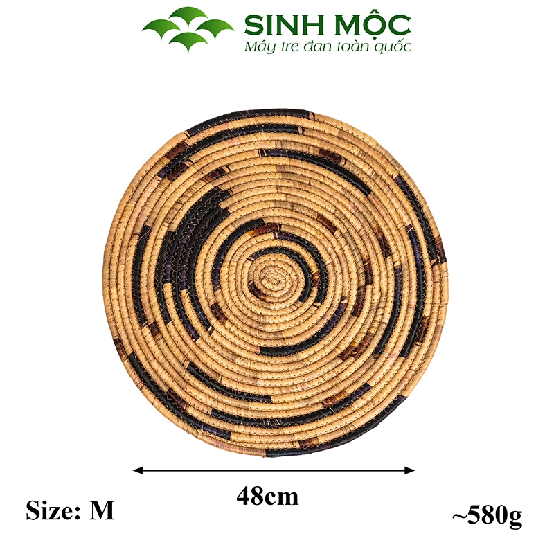 Đĩa treo tường trang trí phòng khách, phòng làm việc, miếng lót lục bình, decor trang trí Sinh Mộc - M2008