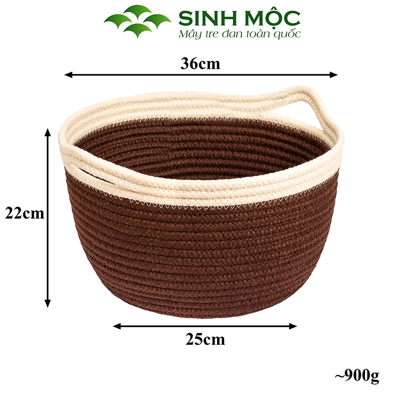 Giỏ đựng quần áo cao cấp, giỏ cotton đựng đồ, đựng đồ cá nhân Sinh Mộc - M1033
