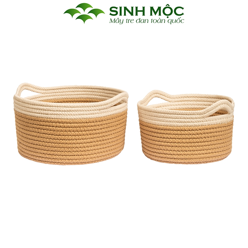 Giỏ quần áo có quai tiện dụng, giỏ cotton đựng đồ đa năng - M1032
