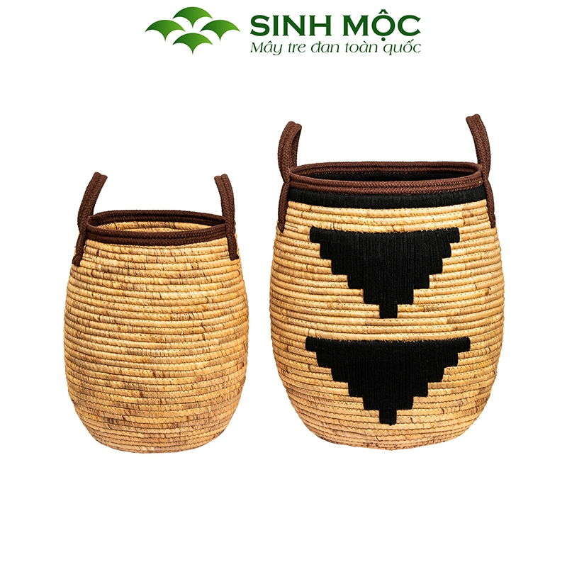 Giỏ đựng đồ đa năng, giỏ lục bình cao cấp, chậu cây trang trí phong cách vintage Sinh Mộc - M1027