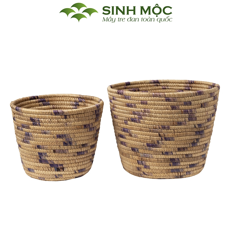 Giỏ lục bình đa năng, giỏ đựng đồ, giỏ trồng cây, decor giỏ bèo Sinh Mộc - M1034