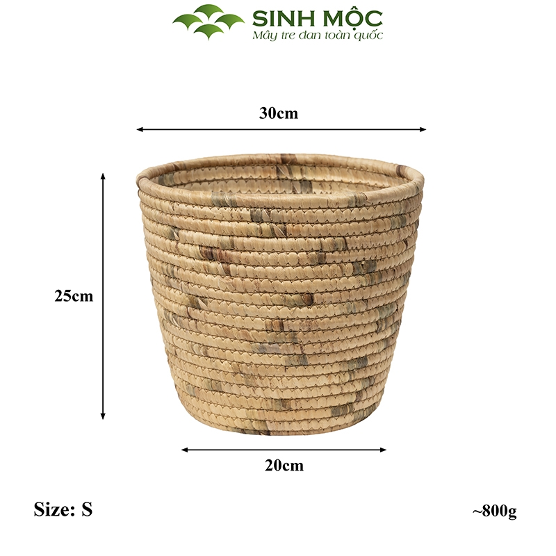 Giỏ trồng cây lục bình, giỏ đựng đồ, decor trang trí nhà cửa Sinh Mộc - M1035