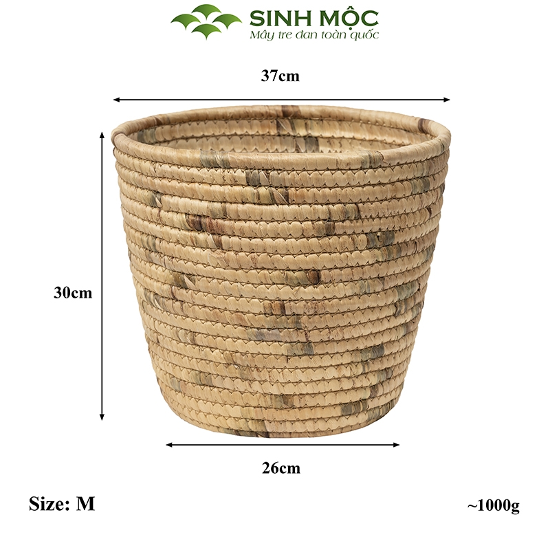 Giỏ trồng cây lục bình, giỏ đựng đồ, decor trang trí nhà cửa Sinh Mộc - M1035