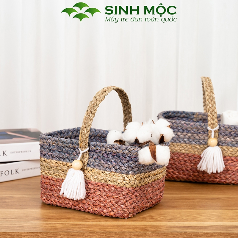 {Hot} Giỏ decor đựng đồ văn phòng, giỏ picnic, đi biển, dã ngoại, giỏ vintage, giỏ cói đựng đồ - M1011