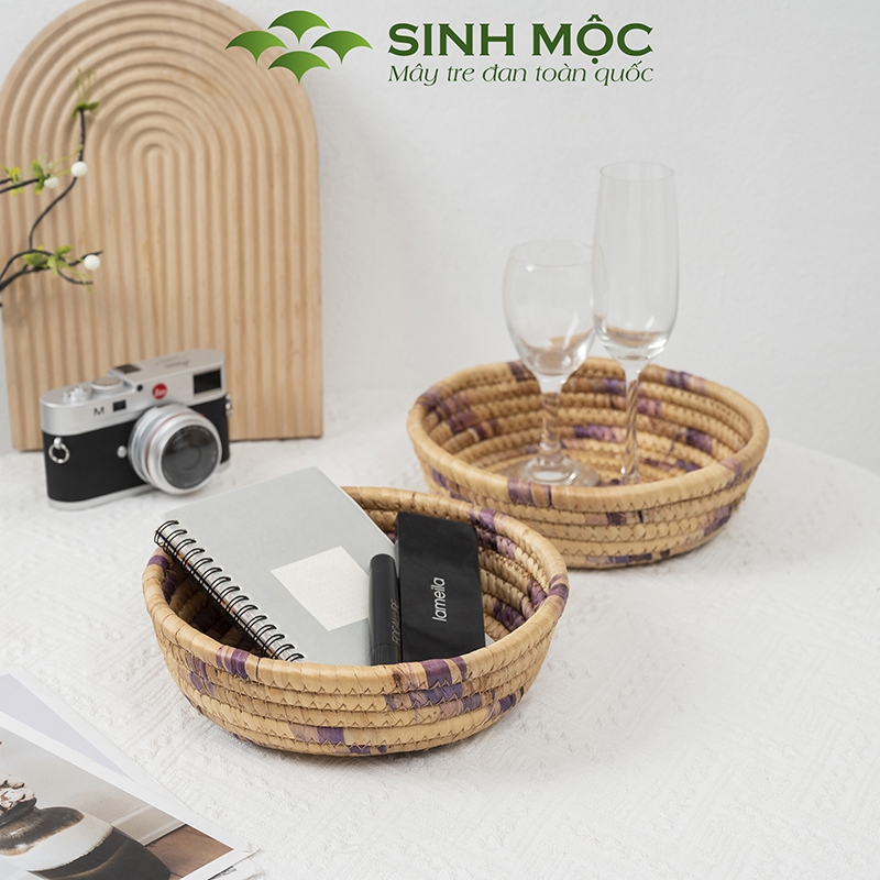 [Giá xưởng] Khay lục bình, decor lục bình, khay đựng đồ đa năng, decor bàn ăn, trang trí phòng khách Sinh Mộc  - M1025