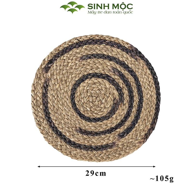 Miếng lót cốc pha xanh rêu, lót cói bàn ăn, lót cốc, lót ly, decor chụp ảnh sản phẩm - M2011