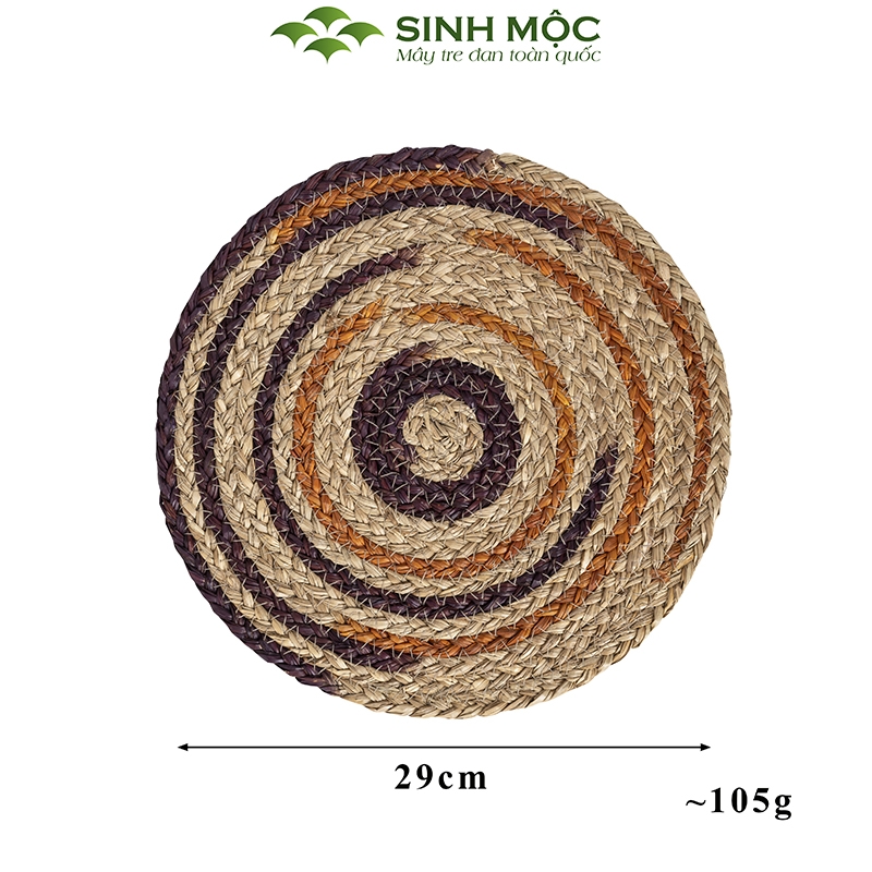 Decor bàn ăn đa năng, miếng lót ly, tấm lót cốc chất liệu cói Sinh Mộc - M2006