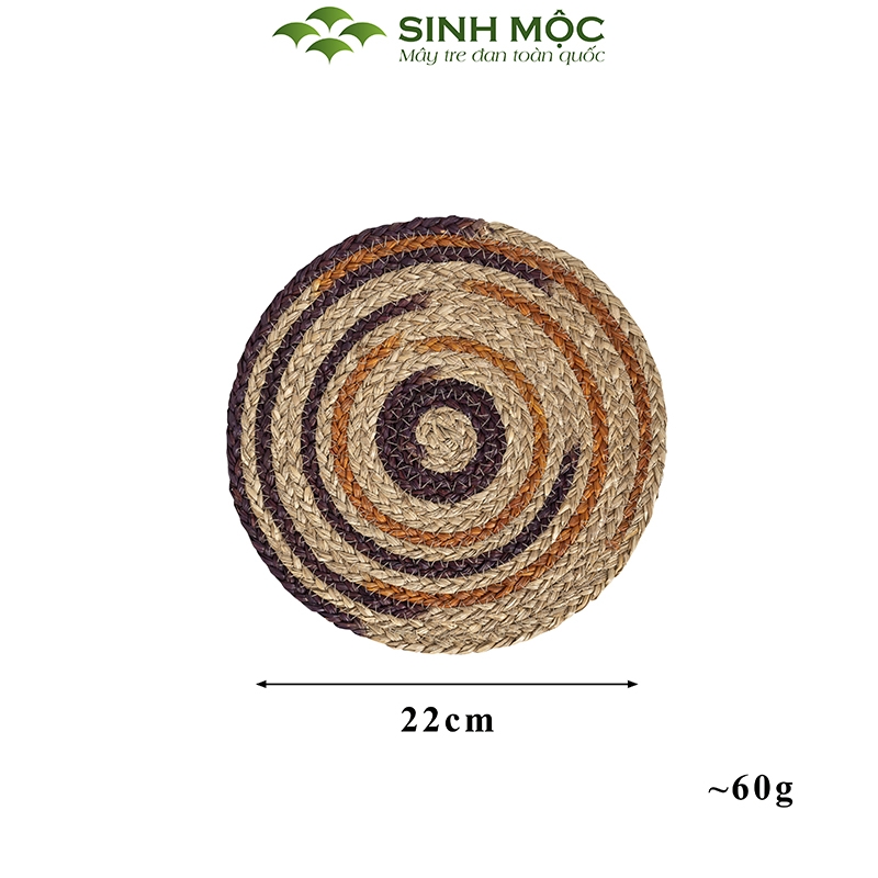 Decor bàn ăn đa năng, miếng lót ly, tấm lót cốc chất liệu cói Sinh Mộc - M2006