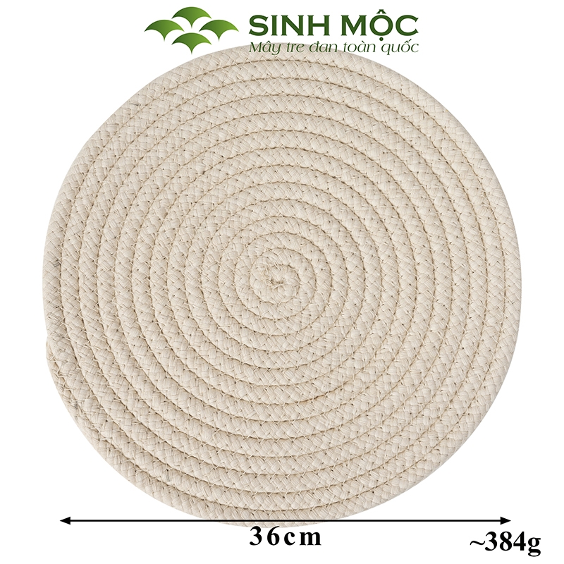 Miếng lót cotton trắng sang trọng, tấm lót bàn ăn cotton, decor trang trí chụp ảnh sản phẩm Sinh Mộc - M2013