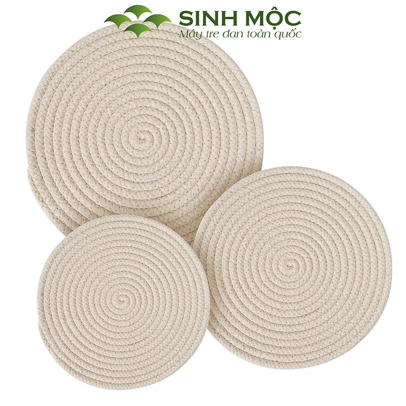 Miếng lót cotton trắng sang trọng, tấm lót bàn ăn cotton, decor trang trí chụp ảnh sản phẩm Sinh Mộc - M2013