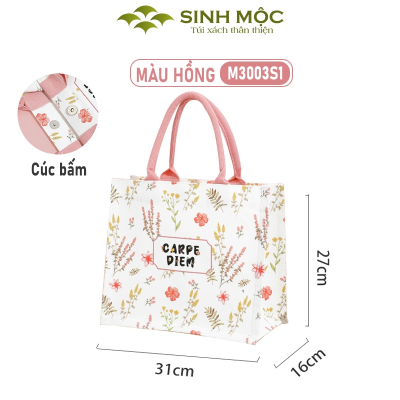 Túi vải Carpe Diem canvas thời trang nữ tính, 3 màu trẻ trung – M3003