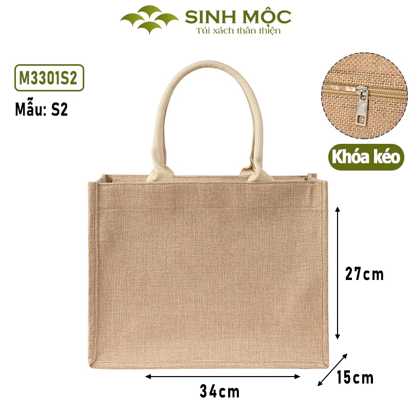 Túi đay linen, túi cói, túi xách, túi đi biển - M3301 (Đay linen)