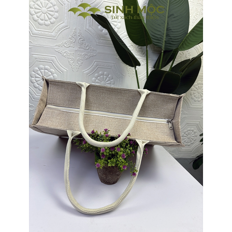 Túi cói size to, túi đay linen 46x37x22cm, túi xách to , túi cối - M3301B (Đay linen)