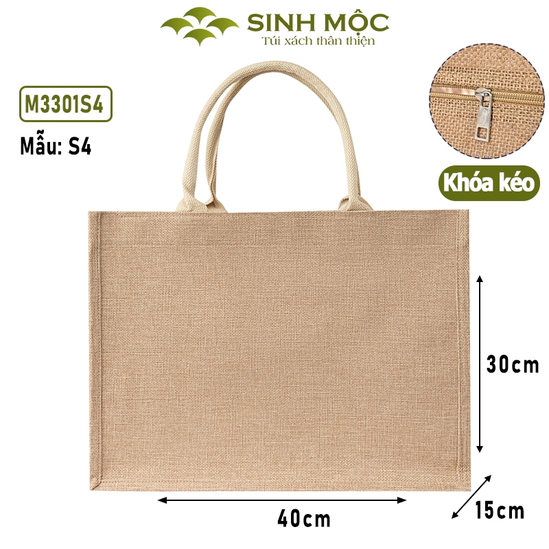 Túi đay linen, túi cói, túi xách, túi đi biển - M3301 (Đay linen)