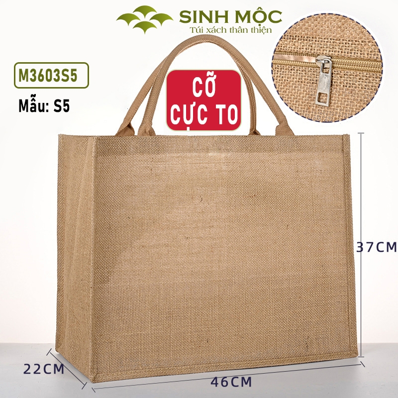 Túi đay cỡ to, túi cỡ lớn có khóa - M3603B (có khóa)