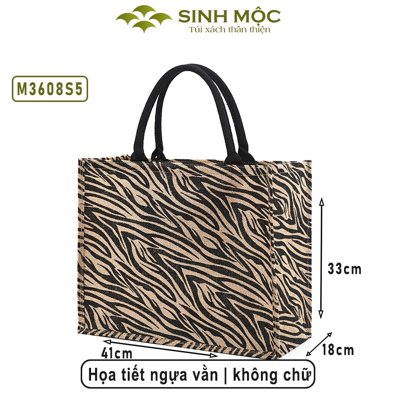 Túi đay cỡ lớn, túi đay to, túi đi làm, túi đựng đồ, Sinh Mộc - M3608