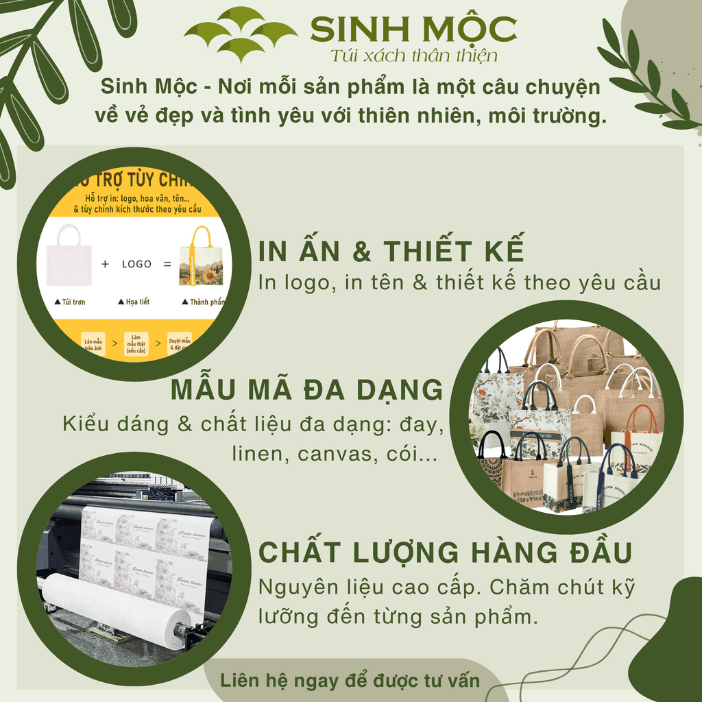 Túi linen chống nước có khóa kéo, túi đựng đồ bền đẹp - M3305 (Linen XANH)