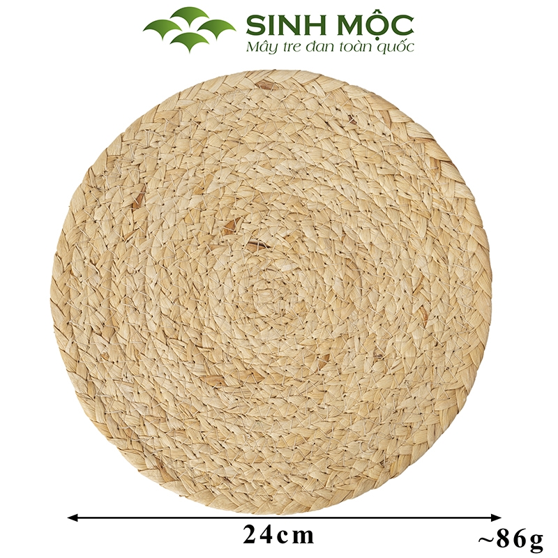 Tấm lót lục bình tự nhiên, lót lục bình trang trí bàn ăn, lót cốc, lót ly lục bình Sinh Mộc - M2014