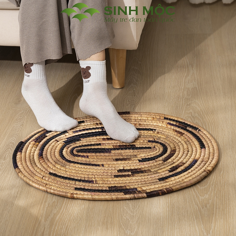 Thảm lục bình, thảm chụp ảnh, thảm ngồi, decor trang trí phòng khách Sinh Mộc - M2009