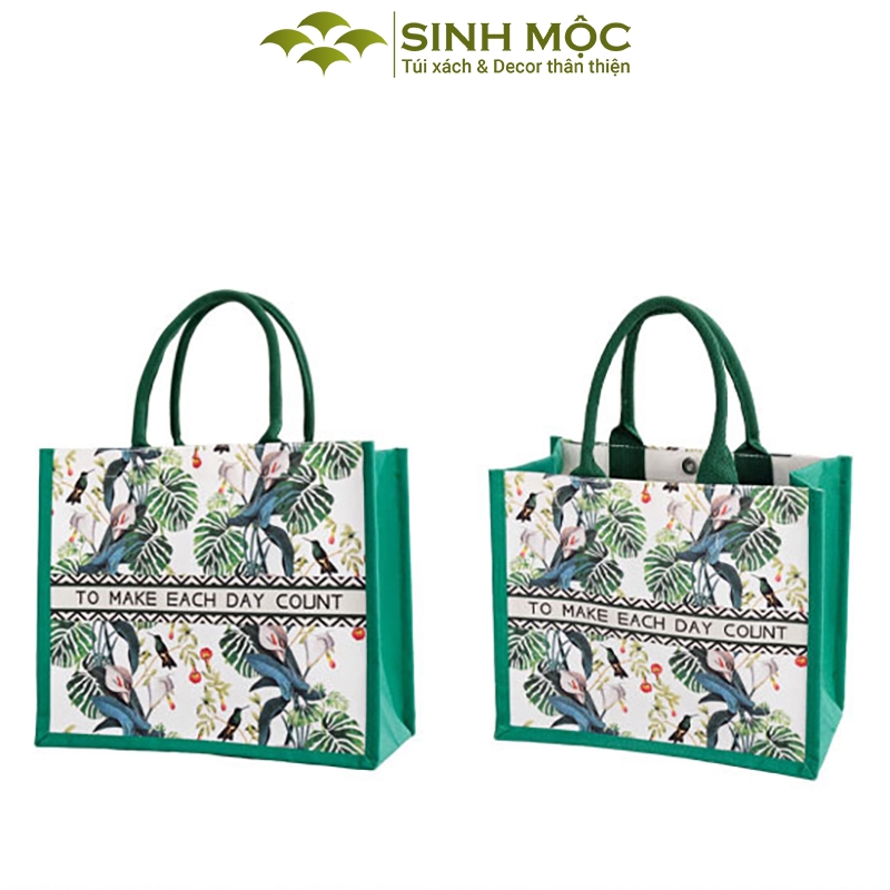 Túi canvas, túi lá xanh, túi tote, túi canvas cỡ lớn - M3047